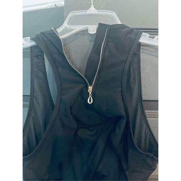 MOLYBELL One Piece Swimsuits for Women High Waisted Cutout Racerback Zip Up - Picture 5 of 6